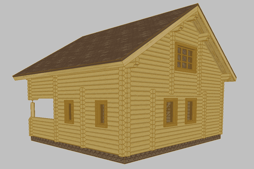 Дом-баня-бревно210мм-9500х9500-1,5эт-КД