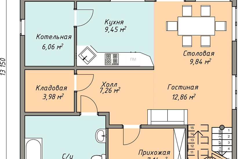 Каркасный дом КД-173-2