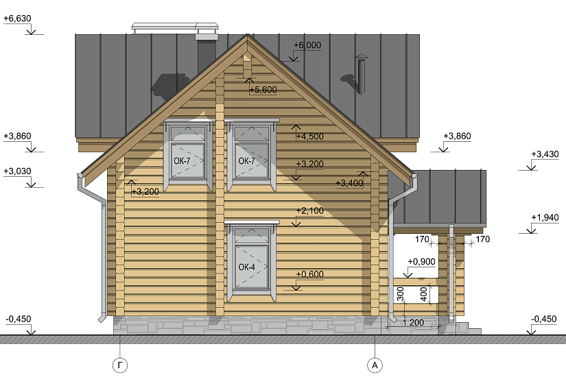 Баня-брус200х200мм-9150х7800мм-1,5эт-АР