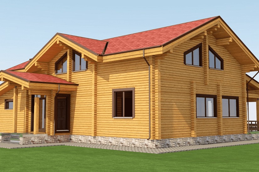 Жилой дом-брус205х140мм-14995х15500мм-1,5эт-АР