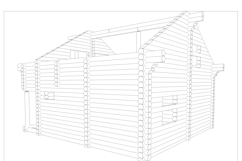 Дом-бревно240мм-8870х8500мм-1,5эт-КД