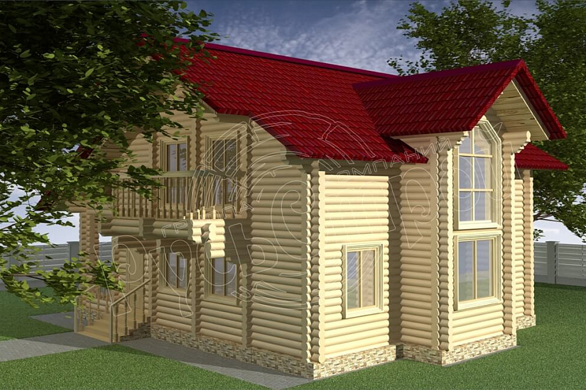 ПРОЕКТ Д-21 ДОМ ИЗ ОЦИЛИНДРОВАННОГО БРЕВНА