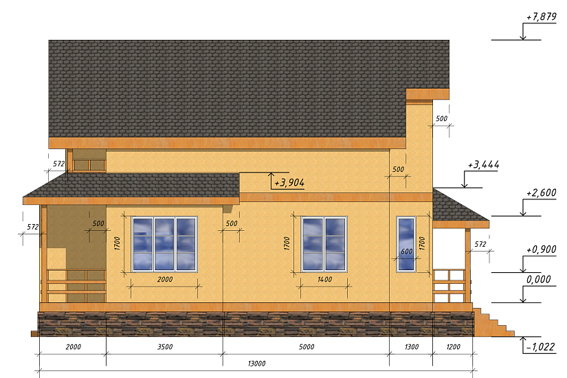 Дом-каркас-285мм-10500х9100-ЭП