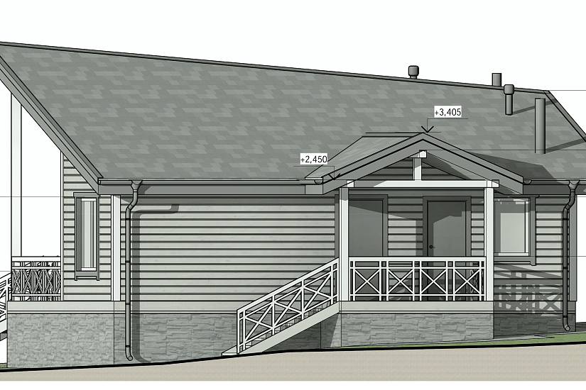 Дом-каркас 200мм-9350х15160мм-1эт-АР