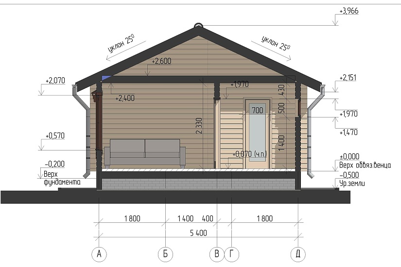 Баня из бруса №634