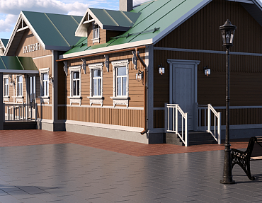 Здание железнодорожного вокзала на фундаменте из винтовых свай