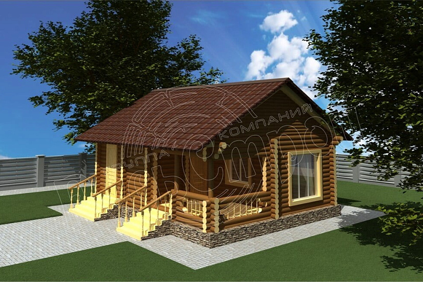 ПРОЕКТ Б-21 БАНЯ ИЗ ОЦИЛИНДРОВАННОГО БРЕВНА