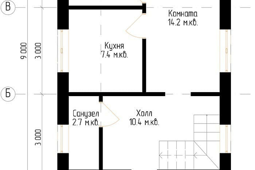 Дачный дом №10 6x9 м Дачный дом №10 6x9 м