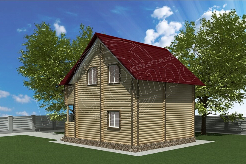 ПРОЕКТ Д-14 ДОМ ИЗ ОЦИЛИНДРОВАННОГО БРЕВНА