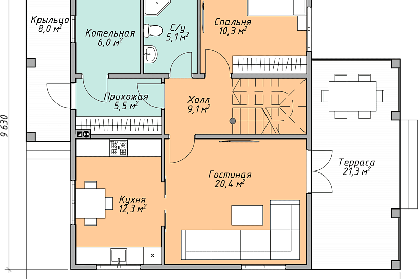 Каркасный дом КД-195-4