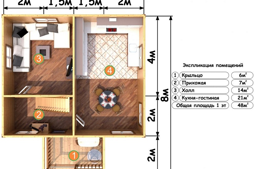 ДОМ ИЗ БРУСА ДБр-94в