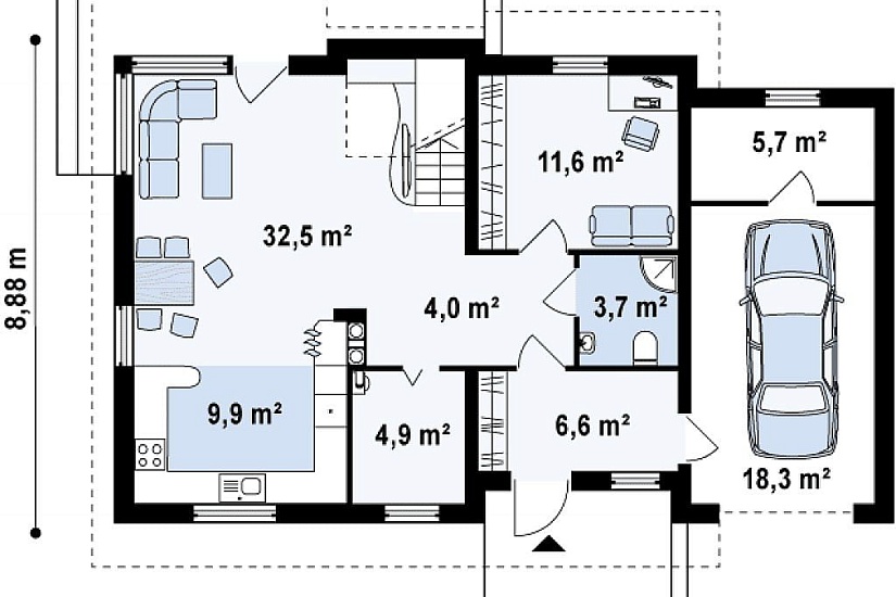 ДОМ ИЗ ГАЗОБЕТОНА ГД-152а