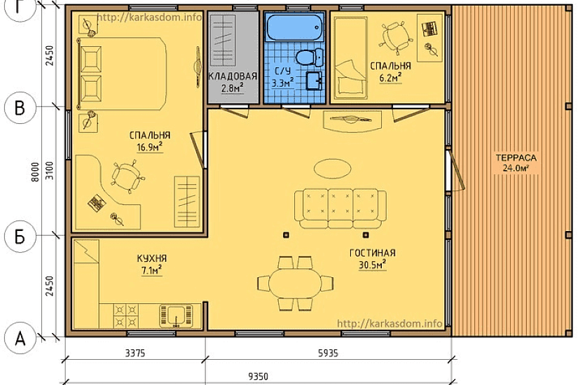 Дом 8х12 К4П1 Дом 8х12 К4П1