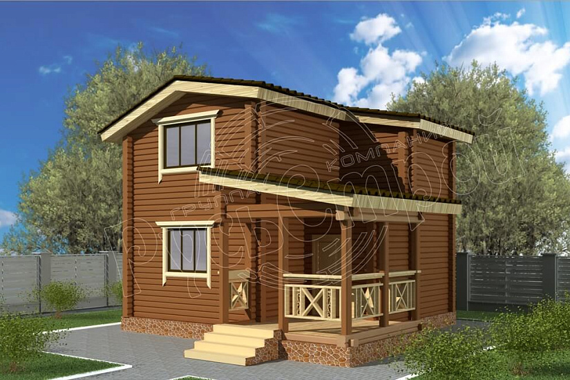 ПРОЕКТ Б-34 БАНЯ ИЗ ПРОФИЛИРОВАННОГО БРУСА