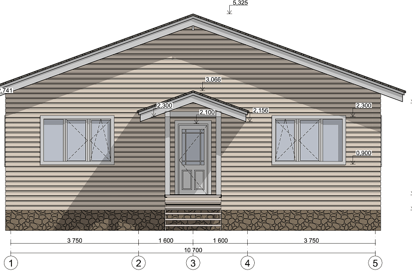 Дом на 2 кв.-каркас 150мм-10700х13450мм-1эт-АР-КР