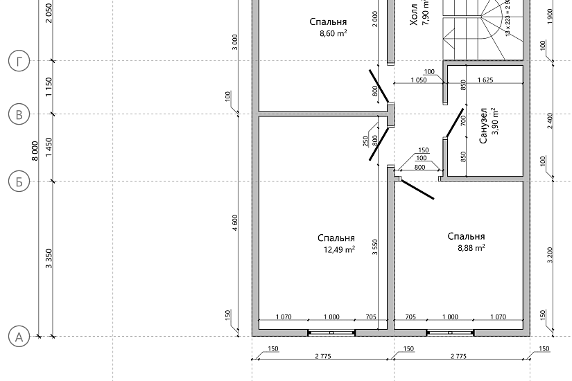 Дом-каркас150мм09000х8000-КР
