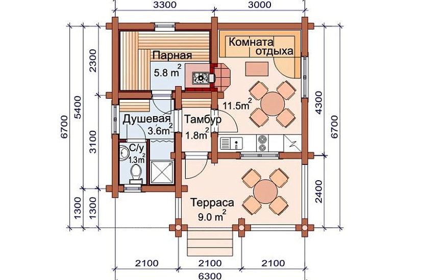 БАНЯ ИЗ БРЕВНА Б-39 БАНЯ ИЗ БРЕВНА Б-39