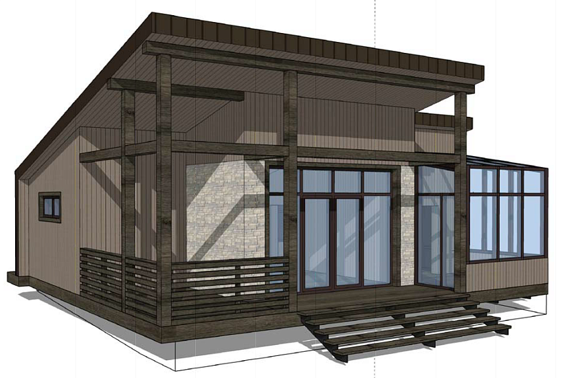 Летний домик-каркас200мм-12800х11040мм-АР Летний домик-каркас200мм-12800х11040мм-АР