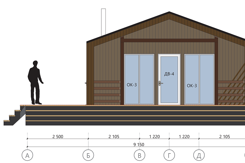 Дом-каркас200мм-12070х9150мм-1эт-АР