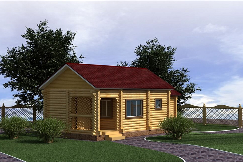 ПРОЕКТ Б-11 БАНЯ ИЗ ОЦИЛИНДРОВАННОГО БРЕВНА