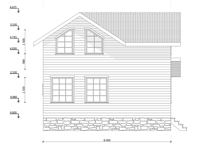 Дом-2эт-Каркасник150мм-9000х8000мм-ЭП