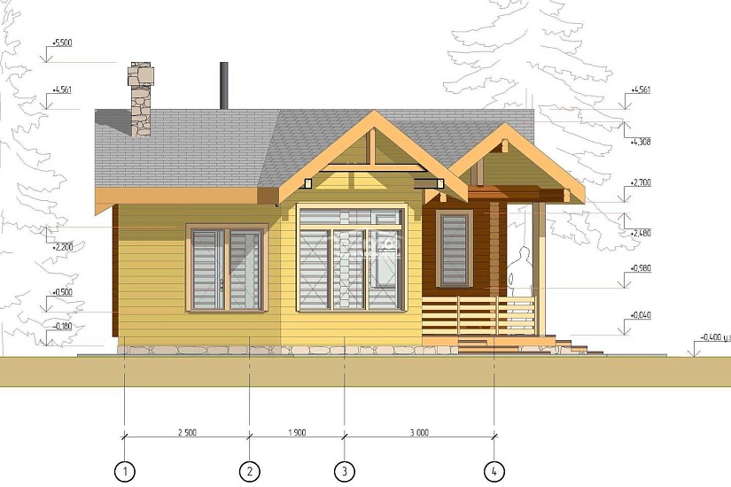Баня с каминным домиком 2337 Баня с каминным домиком 2337