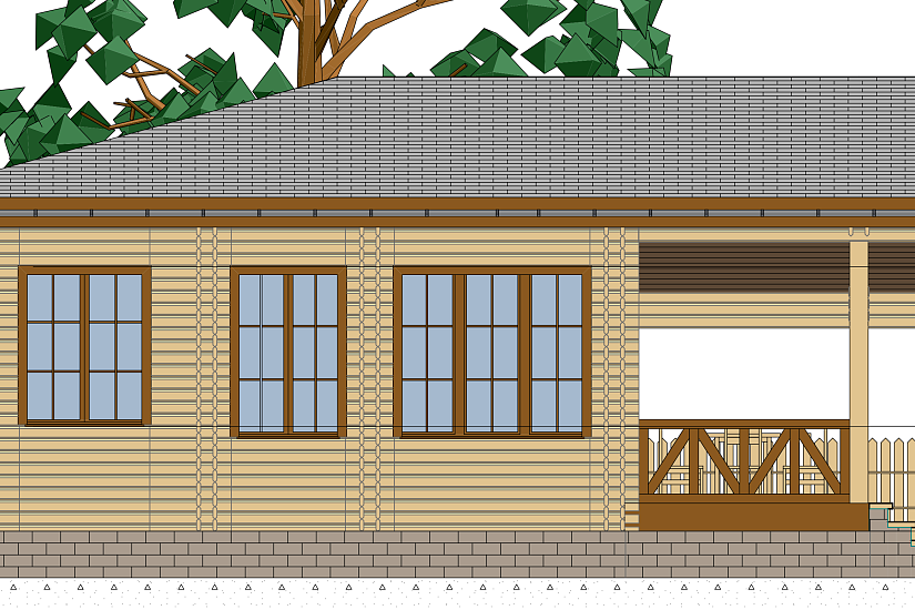 Жилой дом-двойной брус 219мм-12950х9625мм-1эт-АР-КР Жилой дом-двойной брус 219мм-12950х9625мм-1эт-АР-КР