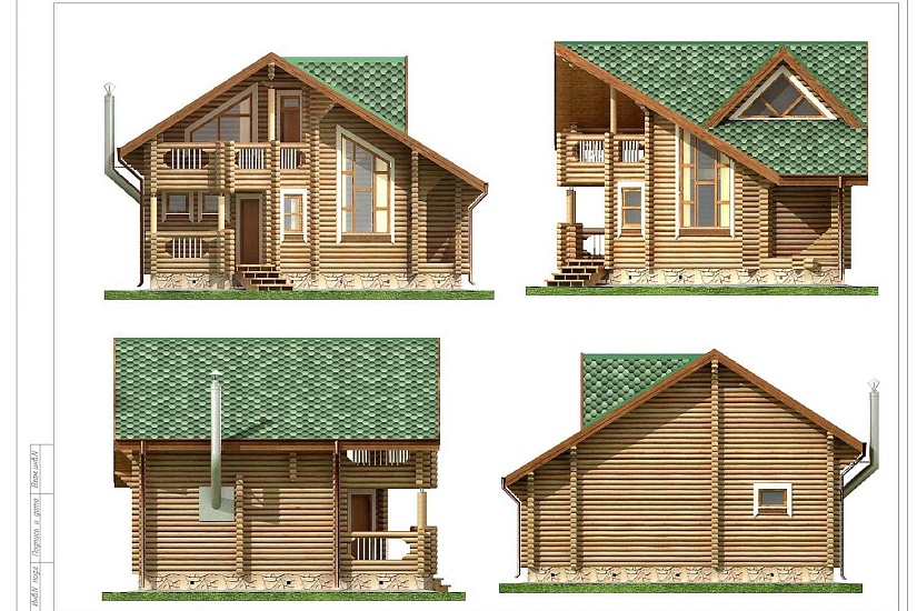 Проект бани из бревна