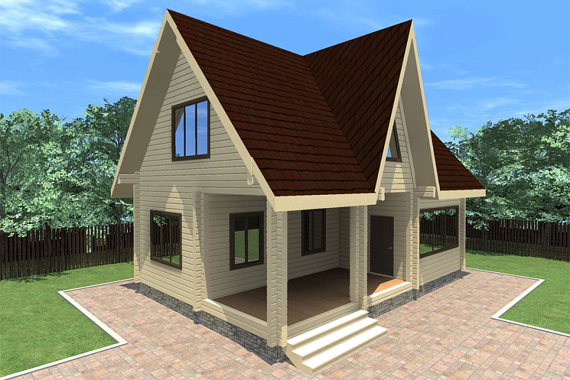 Дом из клееного бруса 70,2 м2