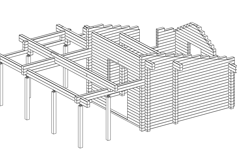 Беседка -Летняя кухня- 6х8 - брус-КД Беседка -Летняя кухня- 6х8 - брус-КД