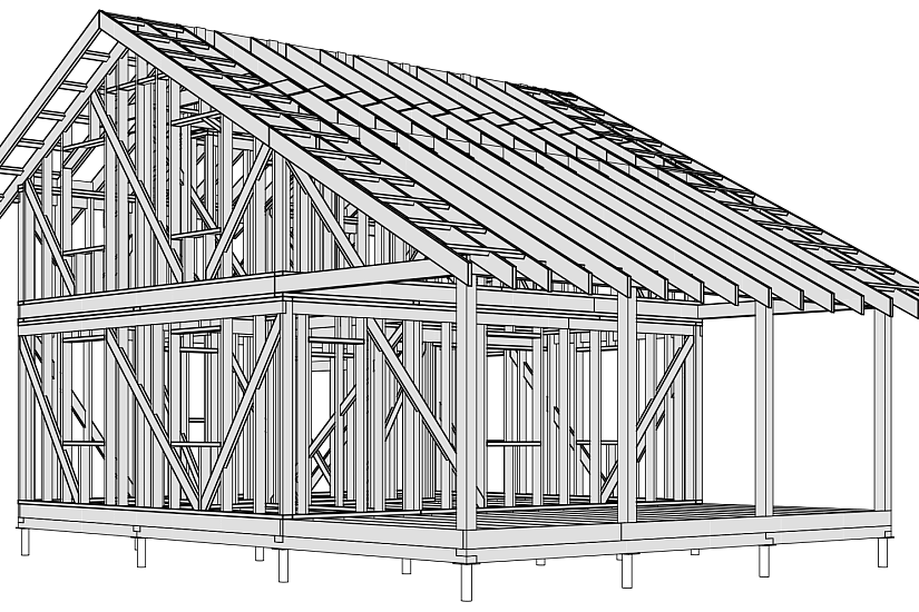 Дом-каркас150мм09000х8000-КР