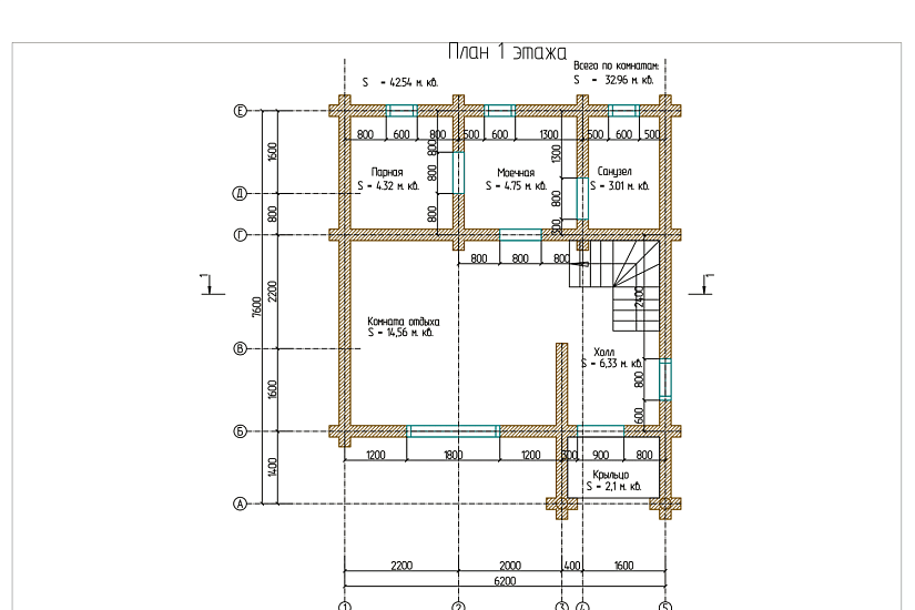 Дом-бревно240мм-7600х6200м-1,5эт-АР