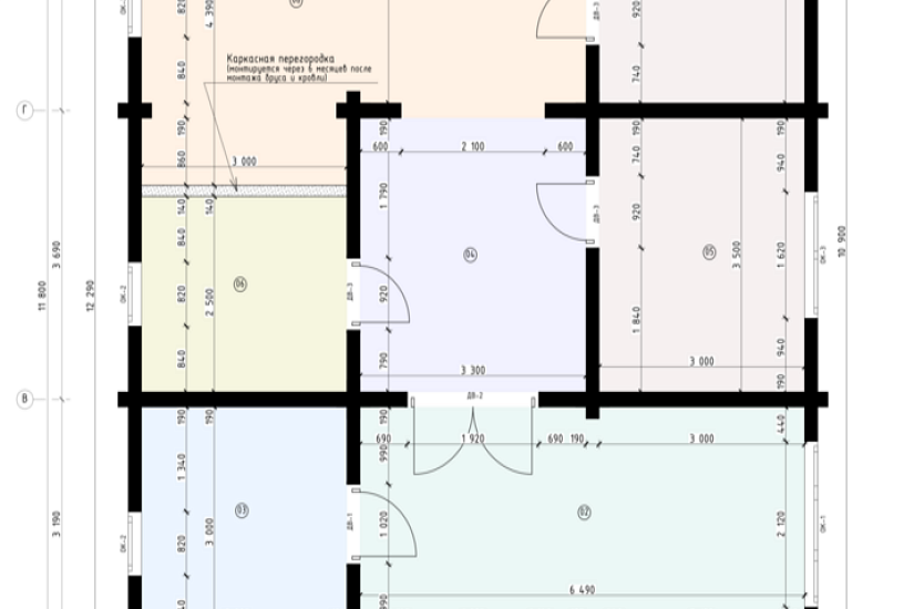 Дом-профилированный брус-1этаж-9870х11800-АР