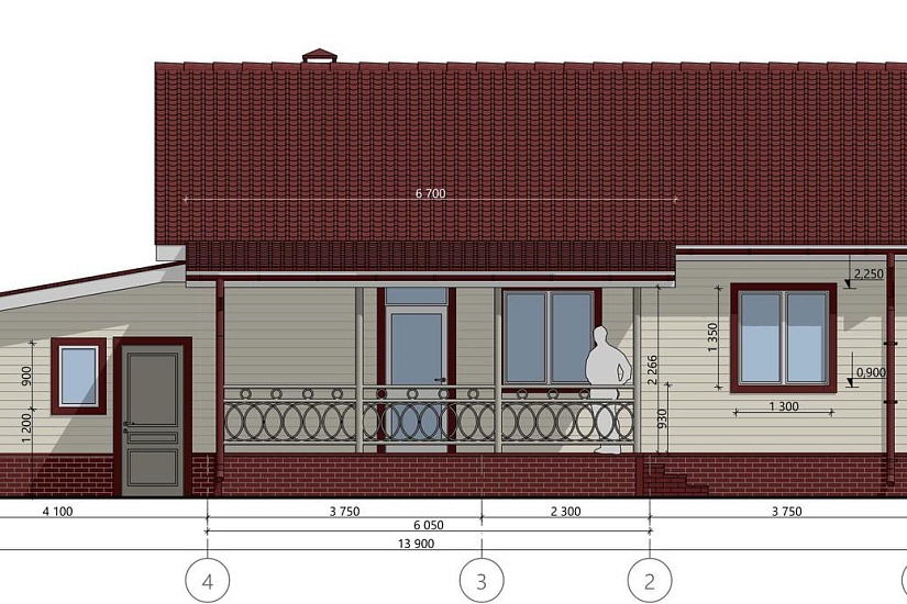 Дом-каркас-14000х10650-1эт-АР