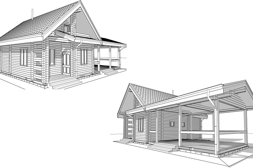 Дом-брус 166х160мм-13500х8400мм-АР-КР