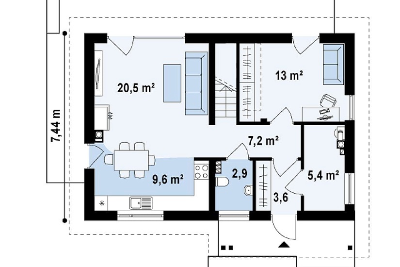 Каркасный дом КД-120
