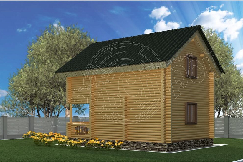 ПРОЕКТ Д-1 ДОМ ИЗ ОЦИЛИНДРОВАННОГО БРЕВНА