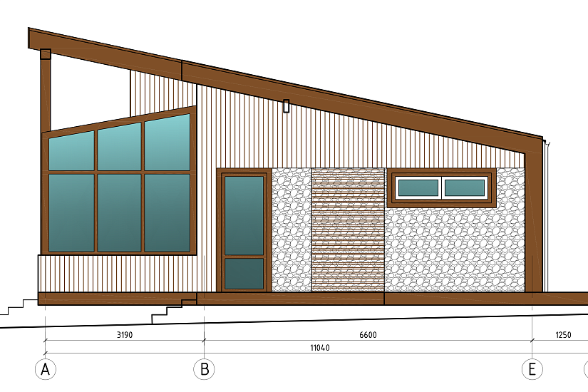 Летний домик-каркас200мм-12800х11040мм-АР Летний домик-каркас200мм-12800х11040мм-АР