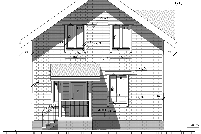 Дом-каркас150мм-7738х14000мм-1,5эт-АР-КР Дом-каркас150мм-7738х14000мм-1,5эт-АР-КР
