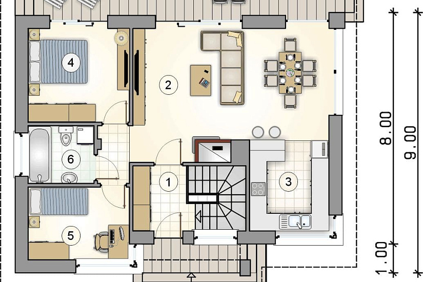 Проект дома из блоков с террасой Волжский берег Проект дома из блоков с террасой Волжский берег