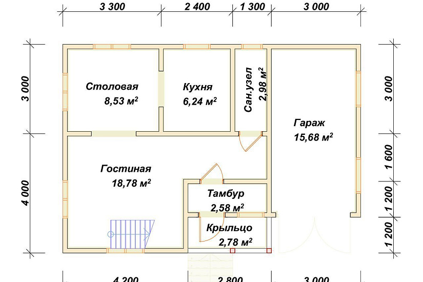 Дом из профилированного бруса 7х7