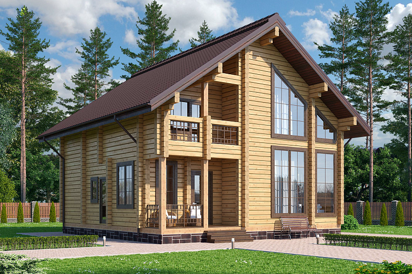 Дом-брус206х206мм-10500х10000мм-1,5эт.-АР-КР