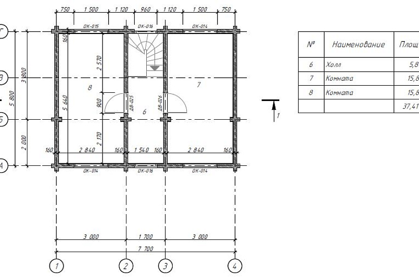 Проект дома из бруса №АС-07 Проект дома из бруса №АС-07