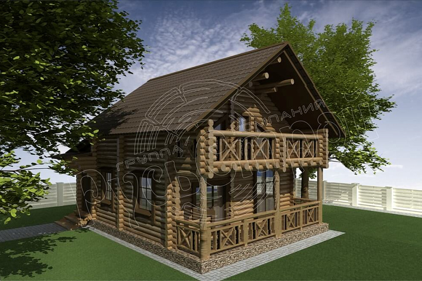 ПРОЕКТ Д-20 ДОМ ИЗ ОЦИЛИНДРОВАННОГО БРЕВНА