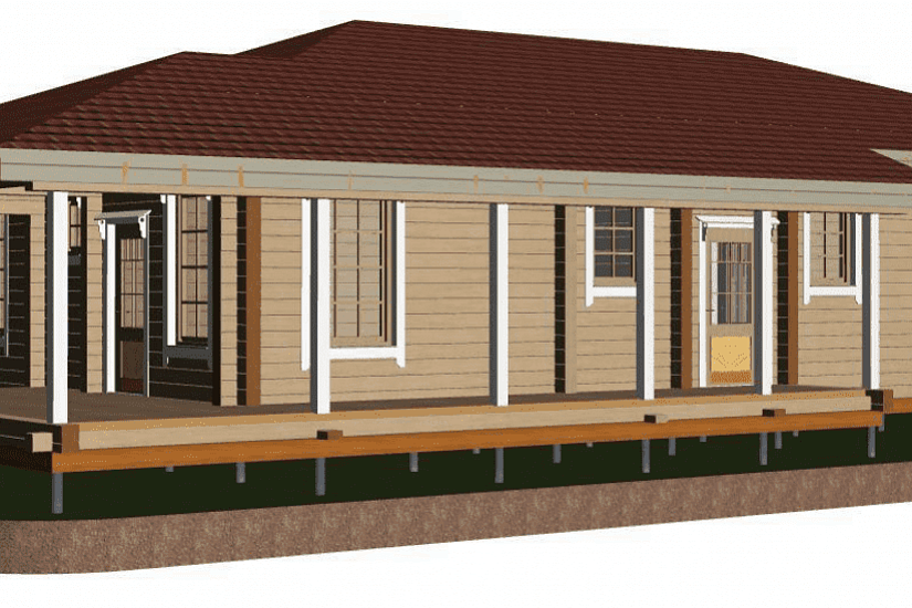 Жилой дом-брус 190х188мм-18900х11200мм-1эт-КР