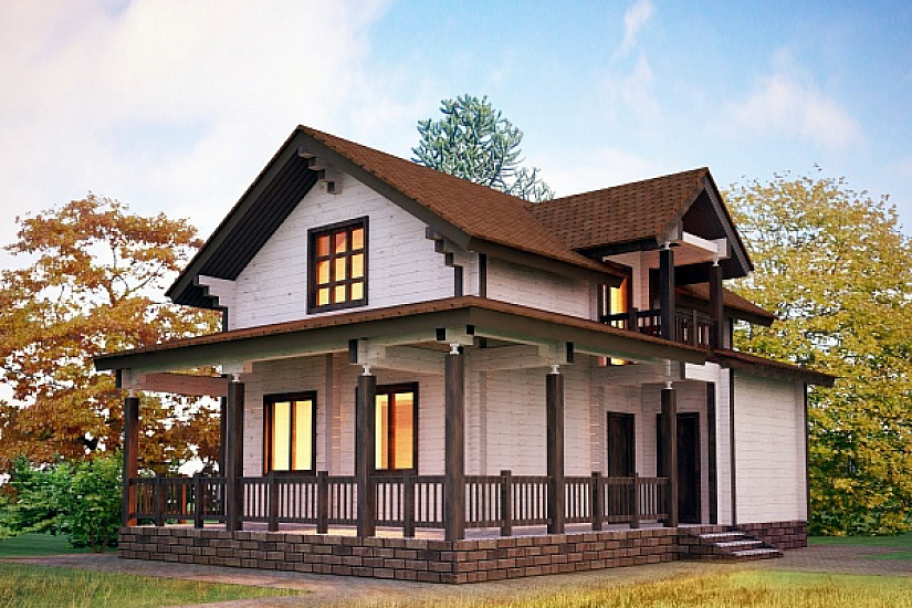 Проект дома из бруса №349