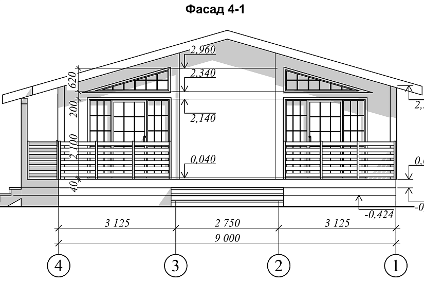 Жилой дом-каркас-1эт-9000х13000мм-АР