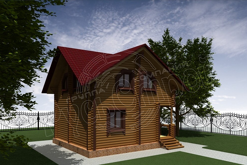 ПРОЕКТ Д-15 ДОМ ИЗ ОЦИЛИНДРОВАННОГО БРЕВНА