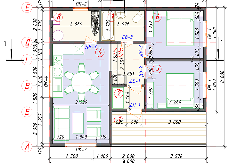 Дом-каркасно-щитовые-1этаж-8000х9000-АР-КД Дом-каркасно-щитовые-1этаж-8000х9000-АР-КД