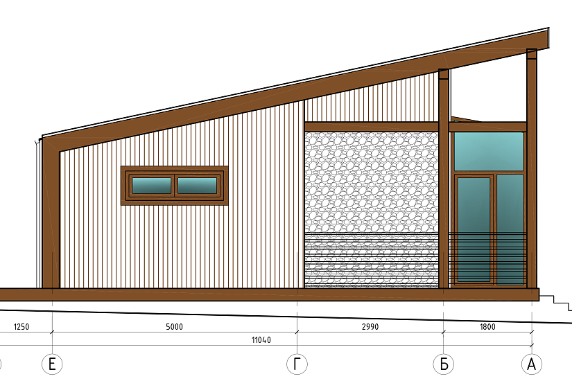 Летний домик-каркас200мм-12800х11040мм-АР Летний домик-каркас200мм-12800х11040мм-АР